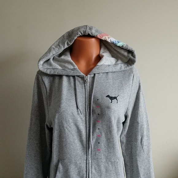 Size M🌺PINK VICTORIA'S SECRET FULL ZIP HOODIE.nwt - Picture 2 of 4